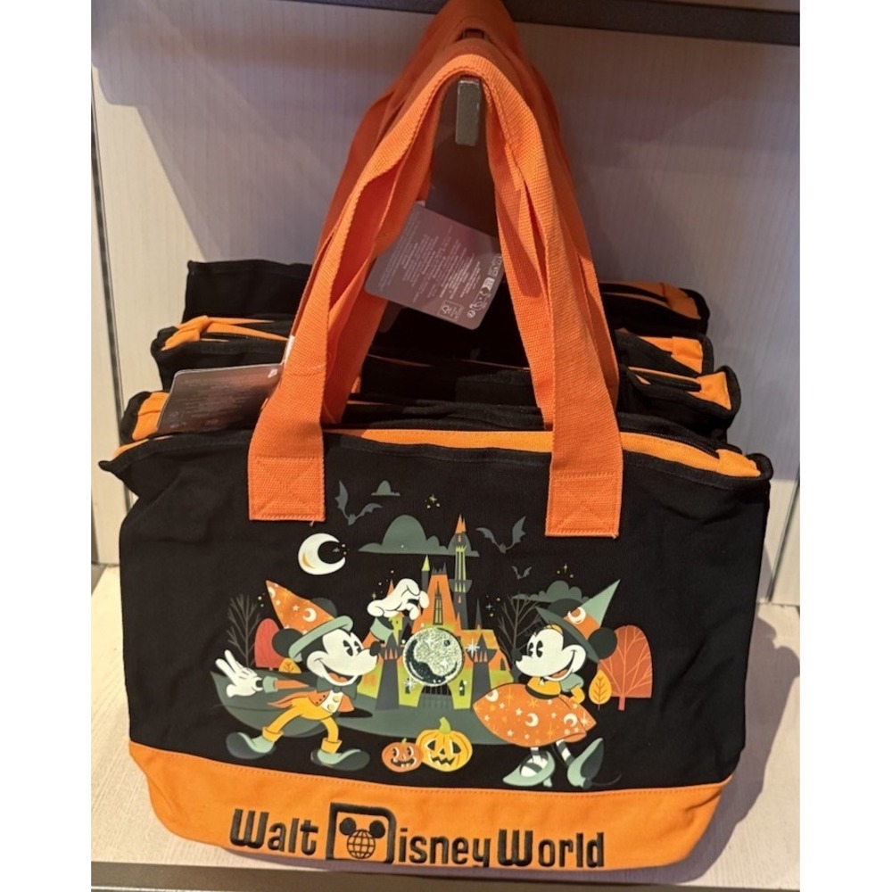 Disney Parks 2025‎ Halloween Mickey Minnie Mouse Tote Bag Zip Canvas WDW Witch